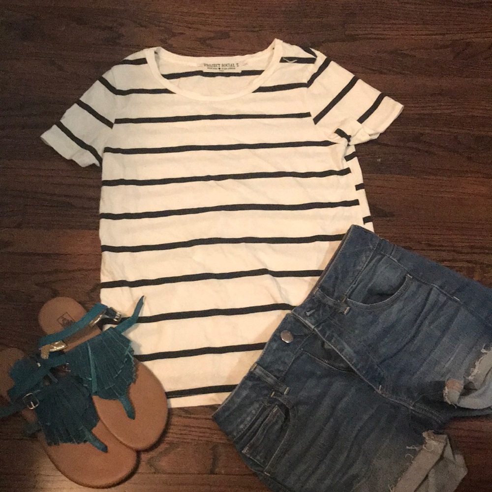 White/black striped Urban Outfitters tee